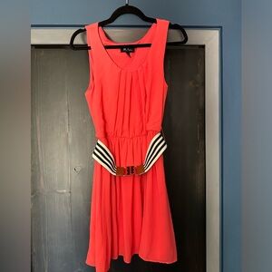 Coral dress by BCX Dress size with belt, size Med